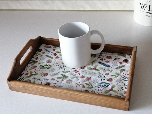 Caja de tetera de madera con decoración de hojas de bosque. 8 compartimentos caja de té rústico. Caja de té - Imagen 7 de 12