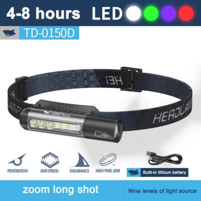 USB Rechargeable Waterproof Zoom Head Torch Headlamp Light Lamp Led Lamp β J1O6