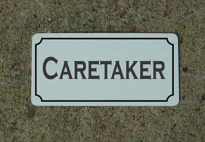 CARETAKER Metal Sign 4 Hotel Motel Cosplay TV Movie Props