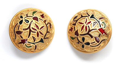 Orclips  mattgold m. multicolor Emaille-Einlagen (ALEXANDRE de Paris)