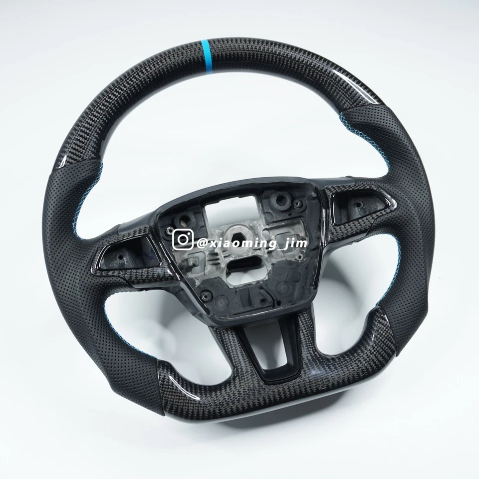 Volante Alcantara de fibra de carbono real para Ford Focus ST/RS Foto 2 de 4