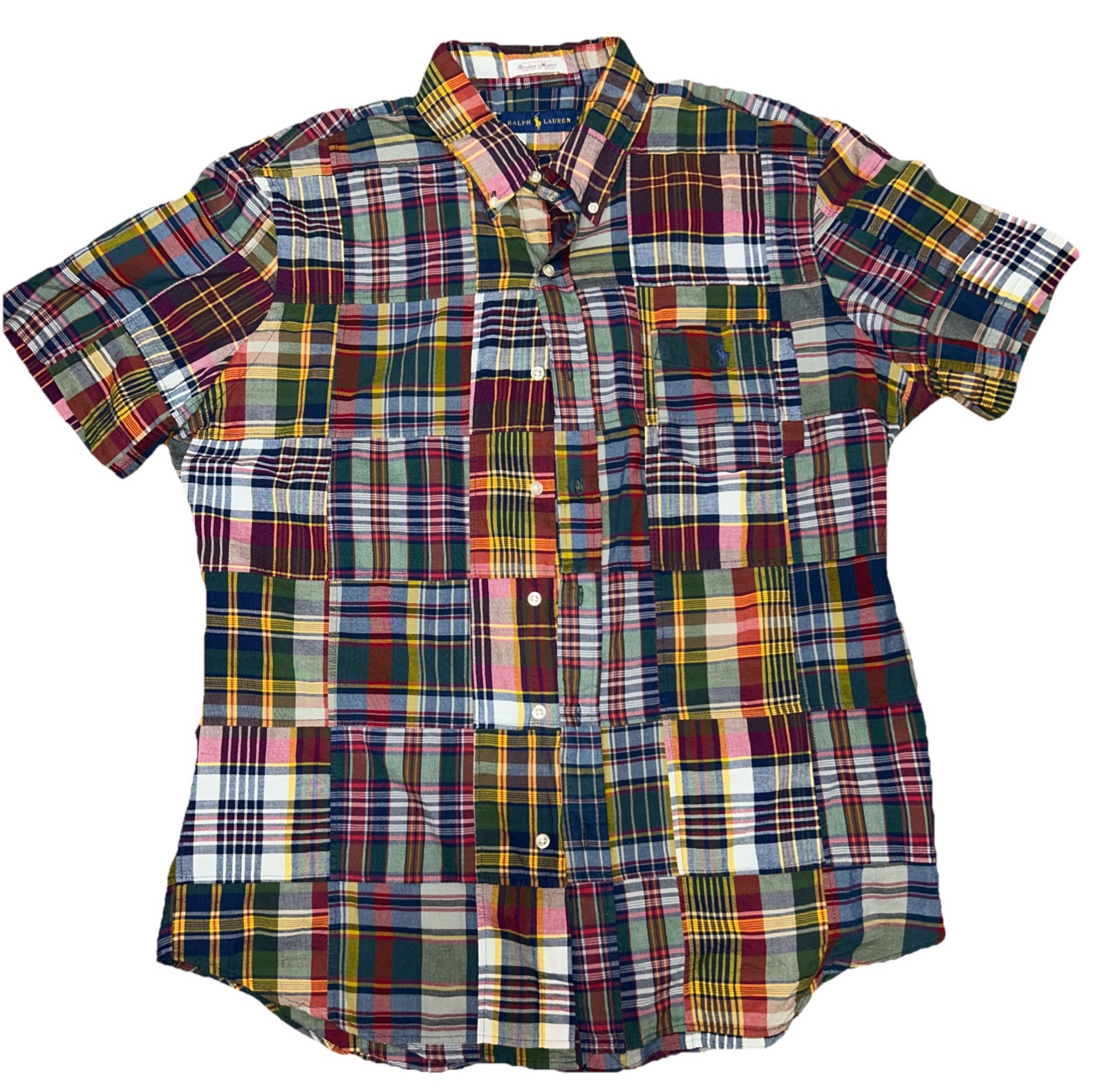 RALPH LAUREN - Bleeding Madras PATCHWORK Colorful… - image 1