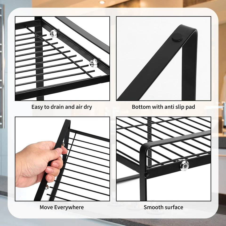 Étagère de Rangement Placard Cuisine, Inserts Étagère de Cuisine en Métal, Or... - Photo 3/4