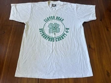 Rutherford County TN 4H Clover Head Tail Screen Stars Best Shirt Large Vintage