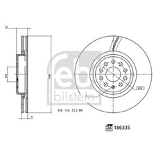 FEBI BILSTEIN 186335 2x Bremsscheibe für VW-Audi