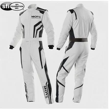 Move  Extra-Light MR-85 SFI 3.2A/5 Approved Nomex 2-Layer Auto Racing Suit WHITE