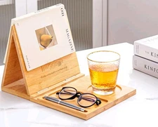 Foldable Wooden Book Stand Holder for page rest,Book Nook Reading Valet for...