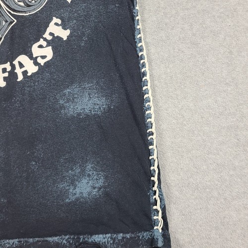 Affliction Cross Wing Grunge Cyber Y2K Style T-Shirt Men Blue L MMA Stitched - Picture 6 of 11