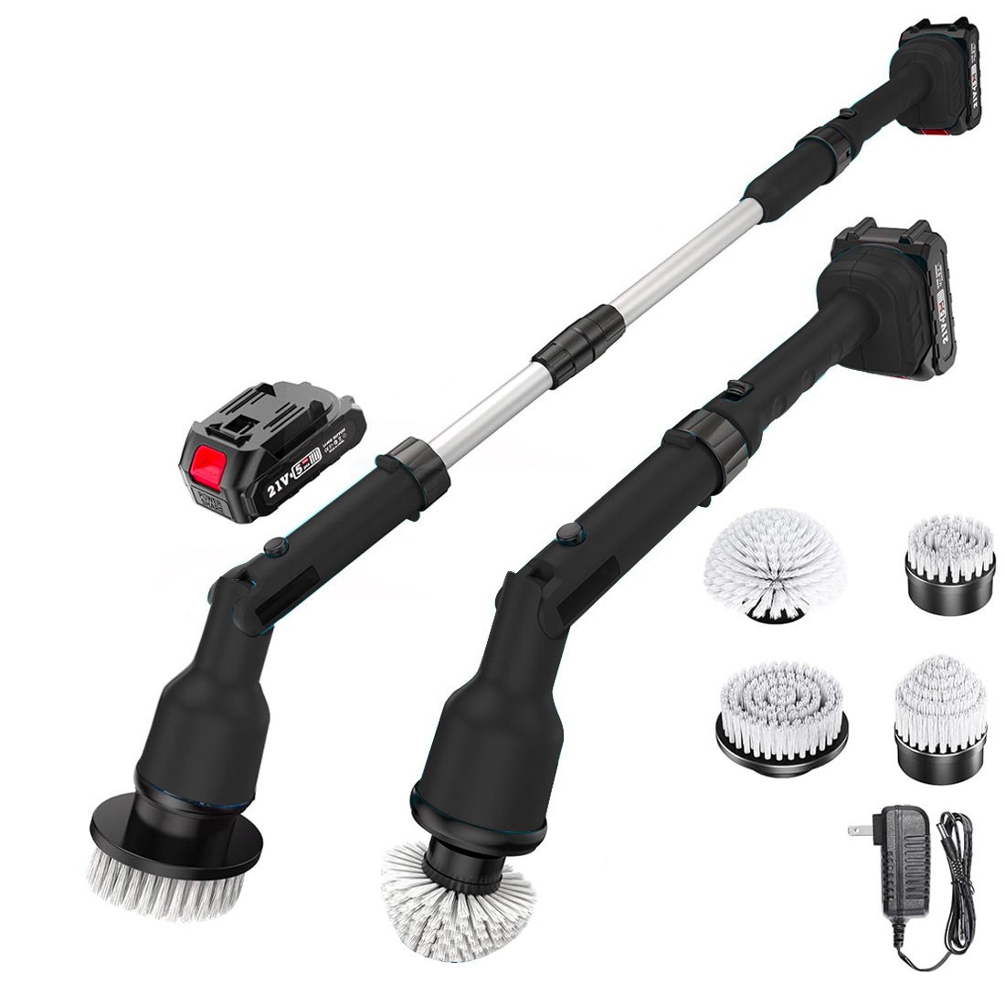 Spazzola Pulizia Elettrica Senza Fili 26V - 4 Testine Intercambiabili