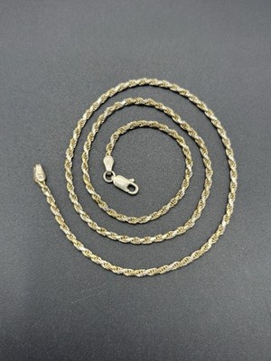 18 Zoll Sterlingsilber diamantgeschliffene Seilkette 2,15 mm 7 Gramm F2