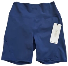 RBX ACTIVE High Waist Blue Yoga Stretchy Activewear Shorts Womens S  *NEW*