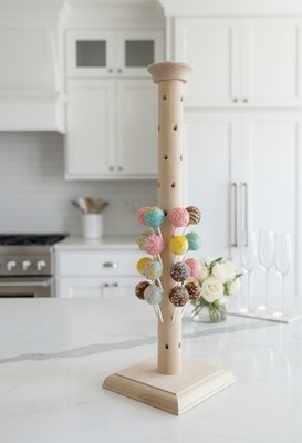 Custom Made Cake Pop Stand   Solid Wood, Holds 40 Pops, 17.5''