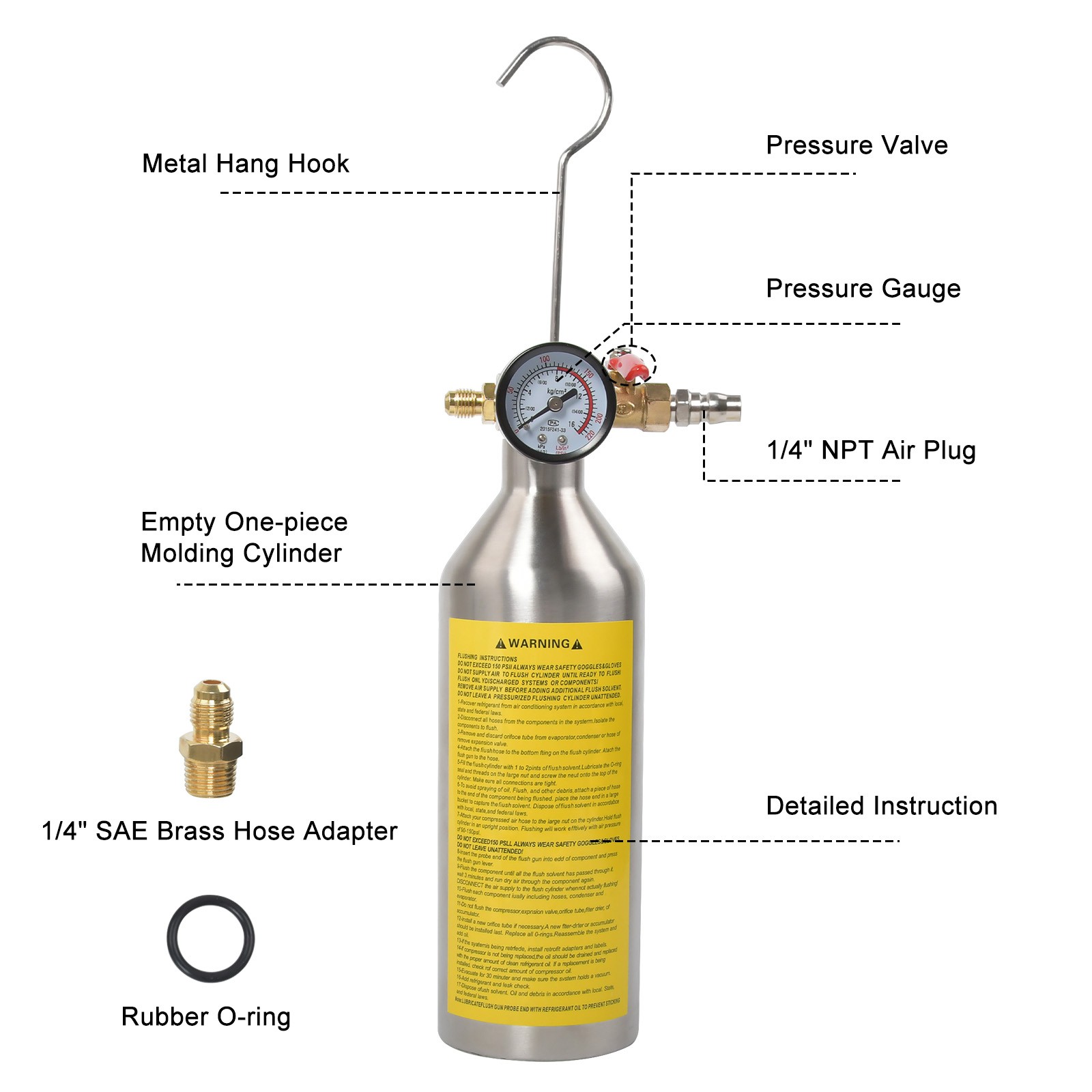 AC Flush Set Air Conditioner System Clean Canister Gun for R134a R12 R22 R404a
