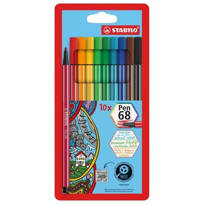 Stabilo Fasermaler pen EO M 1mm sort 10 St.