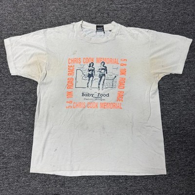 Vintage 80s Chris Cook Marathon Running 10k Single Stitch T-Shirt L White