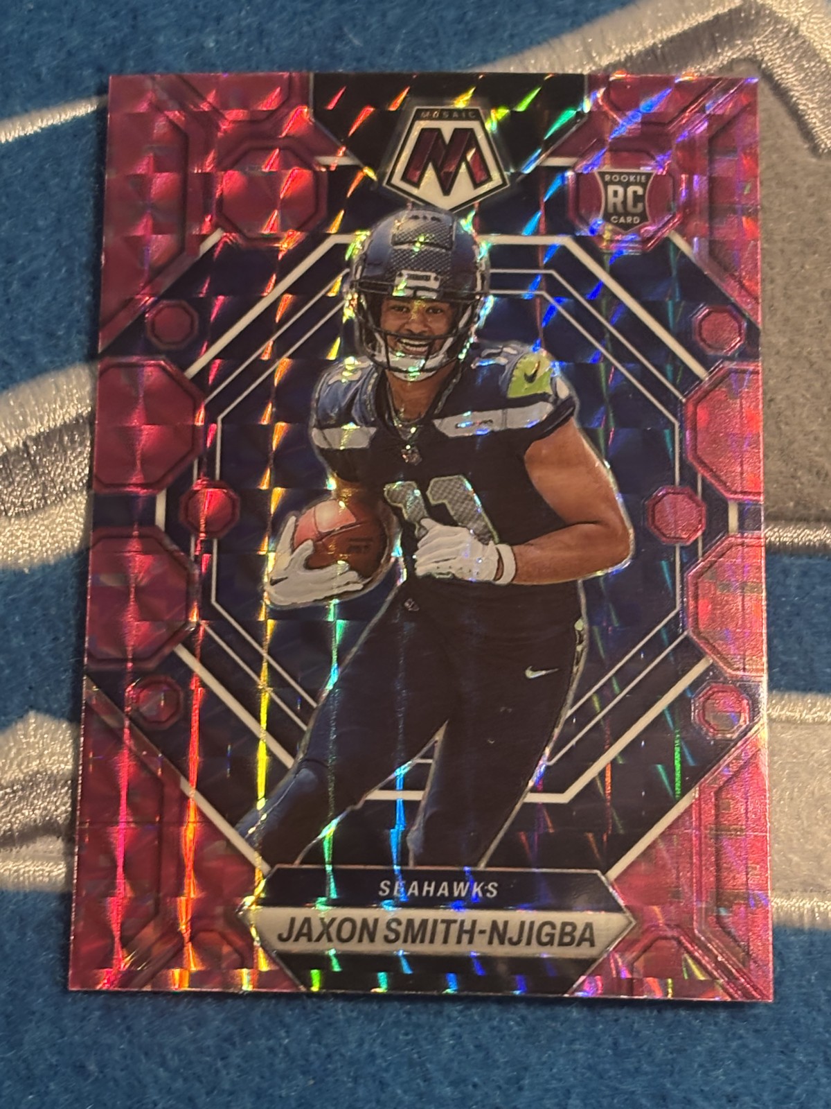 2023 Panini Mosaic - Rookies Jaxon Smith-Njigba #331 Camo Pink Mosaic Prizm (RC)
