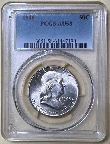 1948 Franklin Half Dollar PCGS Certified AU 58