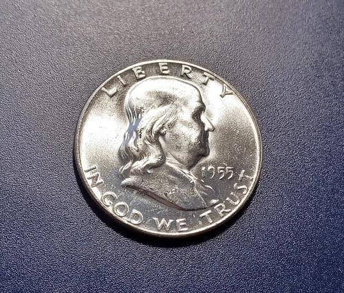Blazing Gem BU 1955 Franklin Half Dollar