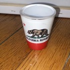 California Republic Bear Flag Decorated Painted Shot Glass 2 fl oz White Red — photo 6