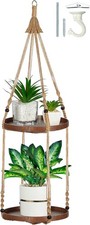 Macrame Plant Hanger 2 Tier Indoor Hanging Brown