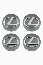 4pcs 62mm Gray Lexus Wheel Center Caps | Rim Hub Cover Set for IS ES RX