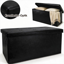 Sitzbank mit großem Stauraum Aufbewahrungsbox gepolstert faltbar Kunstleder