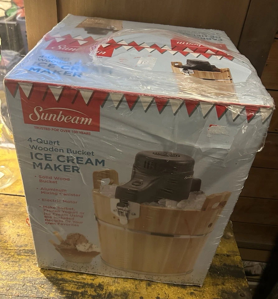 Sunbeam 4 кварты мороженица деревянный ведро новый запечатанный - Изображение 2 из 3
