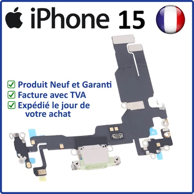 IPHONE 15 VERT NAPPE CONNECTEUR DE CHARGE PORT USB-C ANTENNE MICRO A3090 A2846 - Photo 1/3
