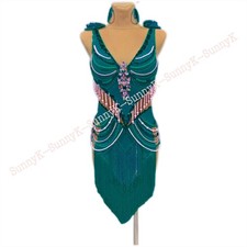 jz Handmade Women Samba Ballroom Swing Salsa Rumba Latin Dance Dress RHYTHM