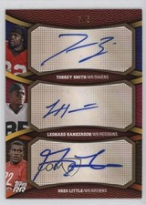 2011 Topps Rising Rookies Triple Gold /5 Torrey Smith Leonard Hankerson Auto RC