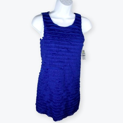 Bobbie Brooks For Girls Royal Blue Tiered Tunic Sleeveless Top L NWT