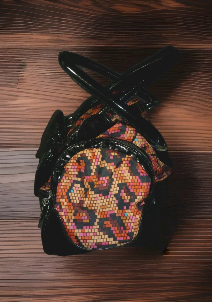 Betseyville Grande Hobo Cartera Naranja Digital Leopardo Amor Bolso de Mano Negro Lazo Foto 4 de 4