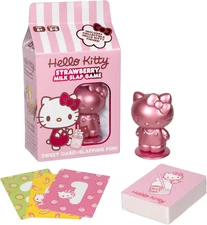 Hello Kitty Strawberry Milk Slap Game Includes 76 Cards & Collectible Figurine