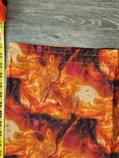 Cotton Gift Bag of Flames Fire Print Large Drawstring 22  X 31in Handmade 