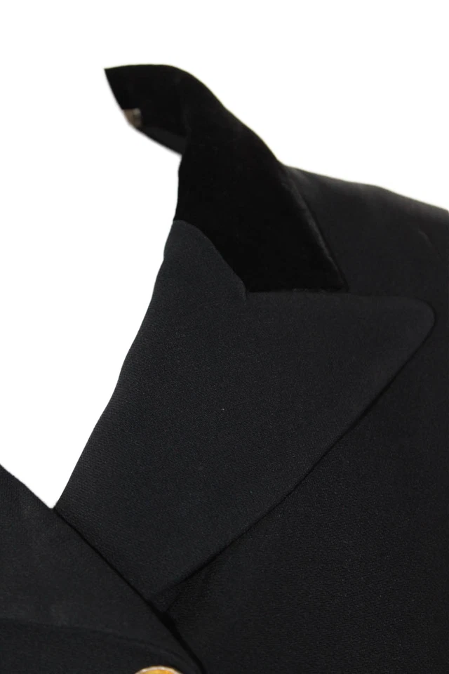 Sonia Rykiel Womens Wool Long Sleeve Lined Pleated Button Blazer Black Size EUR - Image 2 of 4