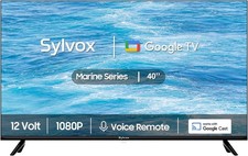 Sylvox 40" RV Smart TV 1080P Google TV ATSC 12V TV Boat Moisture and salt-resist