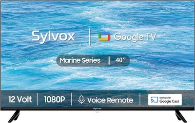Sylvox 40'' RV Smart TV 1080P Google TV ATSC 12V TV Boat Moisture and salt-resist