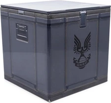 Ukonic Halo UNSC Ammo Crate 4-Inch Tin Storage Box Cube Organizer with Lid | Bas