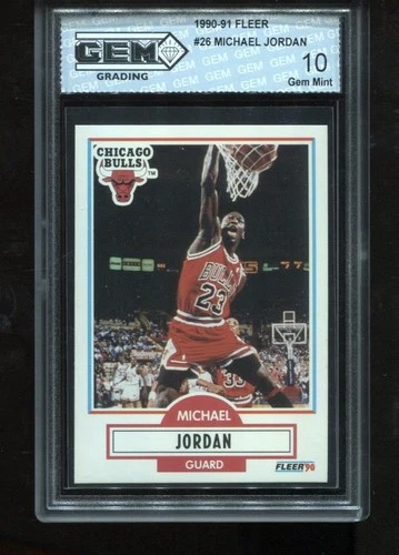 Michael Jordan 1990-91 Fleer #26 NBA Chicago Bulls GEM MINT 10