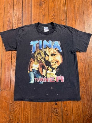 Vintage Tina Turner Rap Tee Shirt 90s R&B Tour Size L Faded Distressed