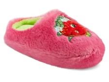 SHOPKINS Slippers Girls Toddler Slip On Strawberry Kiss Plush Pink Small 11-12
