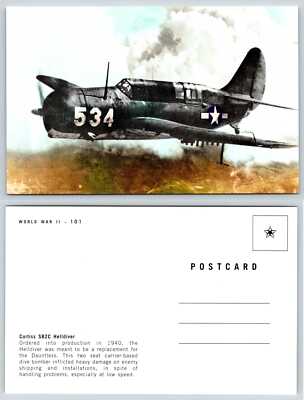 CURTIS SB2C HELLDIVER Airplane Postcard a33