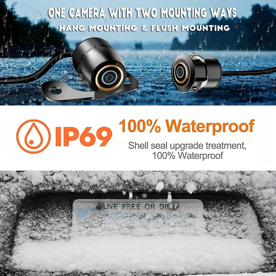 4.3" Car Rear View Mirror Monitor Reversing Backup Camera For Audi Toyota Honda - Image 3 of 4