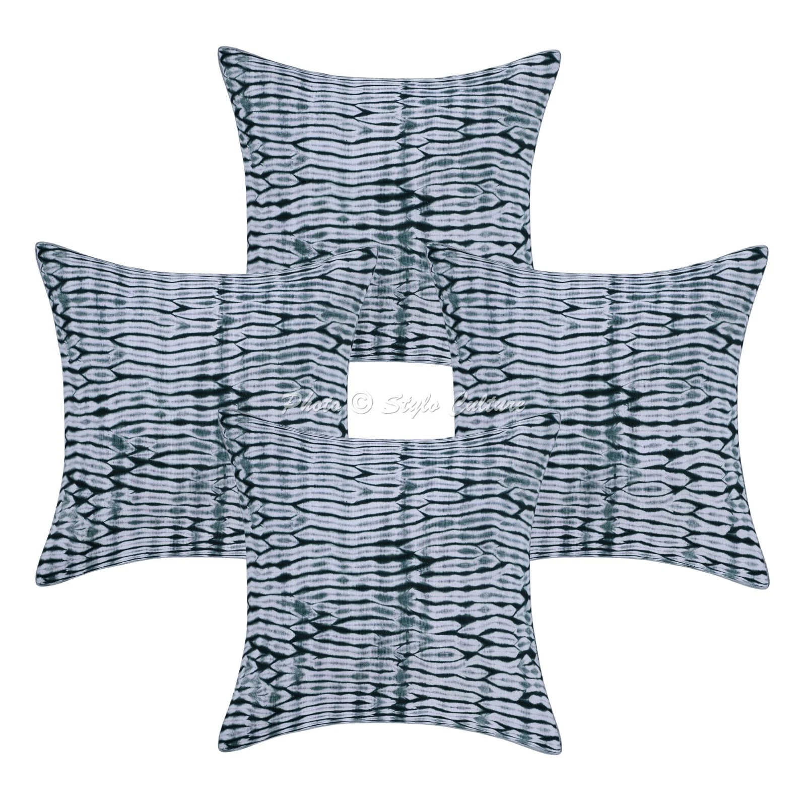 Cushion Cover Bohemian Tie Dye Shibori 16 x 16 in Hippie Sofa Car Pillow Case