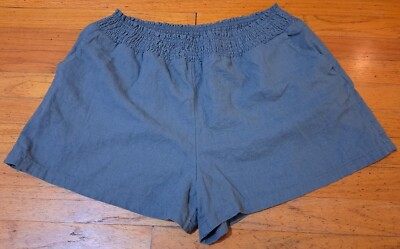 Universal Thread Womens Shorts Linen Blend Pull On Green Size XL Stretch Waist