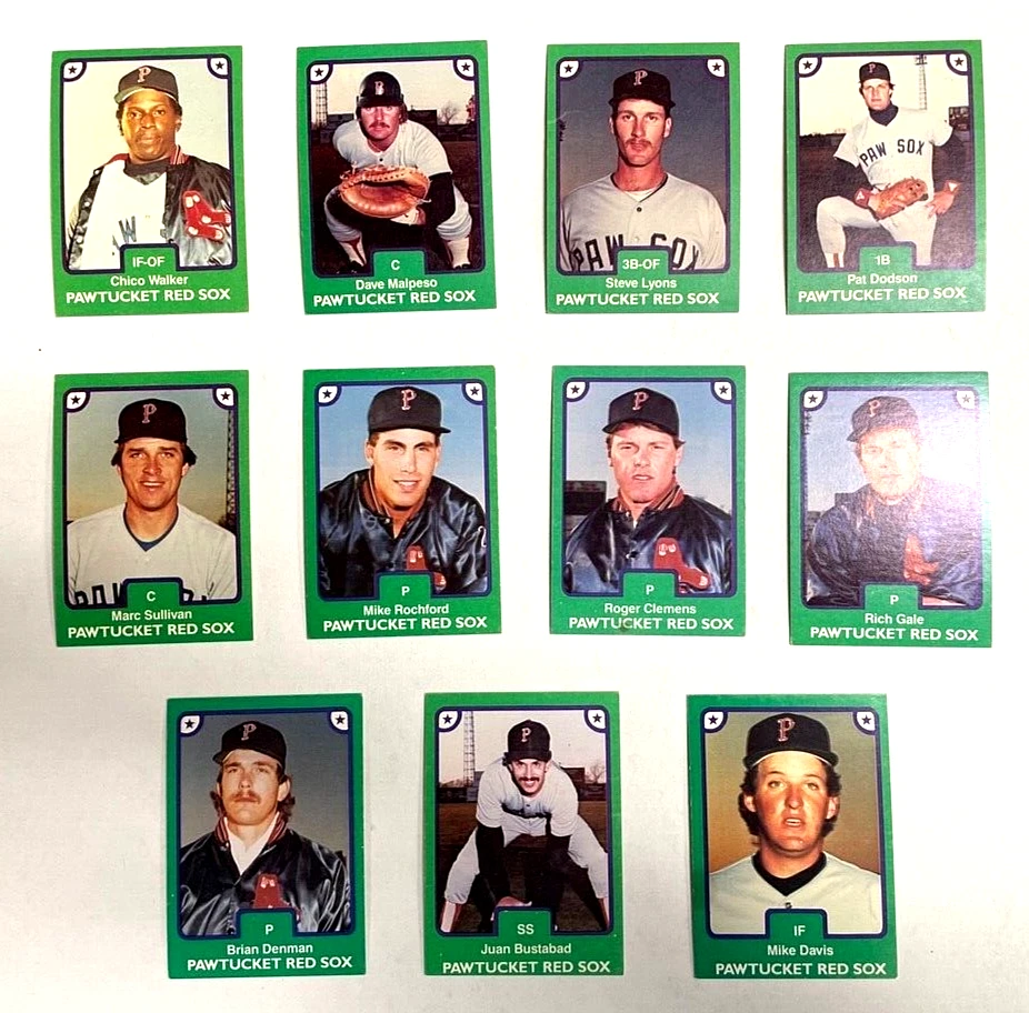 TCMA Pawtucket Red Sox 1984 conjunto de equipo de ligas menores Roger Clemens XRC Foto 2 de 4