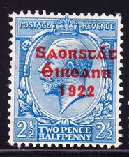 IRELAND, Scott #48: 2 1/2d, Mint, 1922-23 Thom Overprint in Red