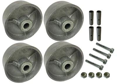 HYWELD 4 Heavy Duty Caster Wheels Set 4" 5" 6" 8" Steel Wheels Set With Bearing & Kit