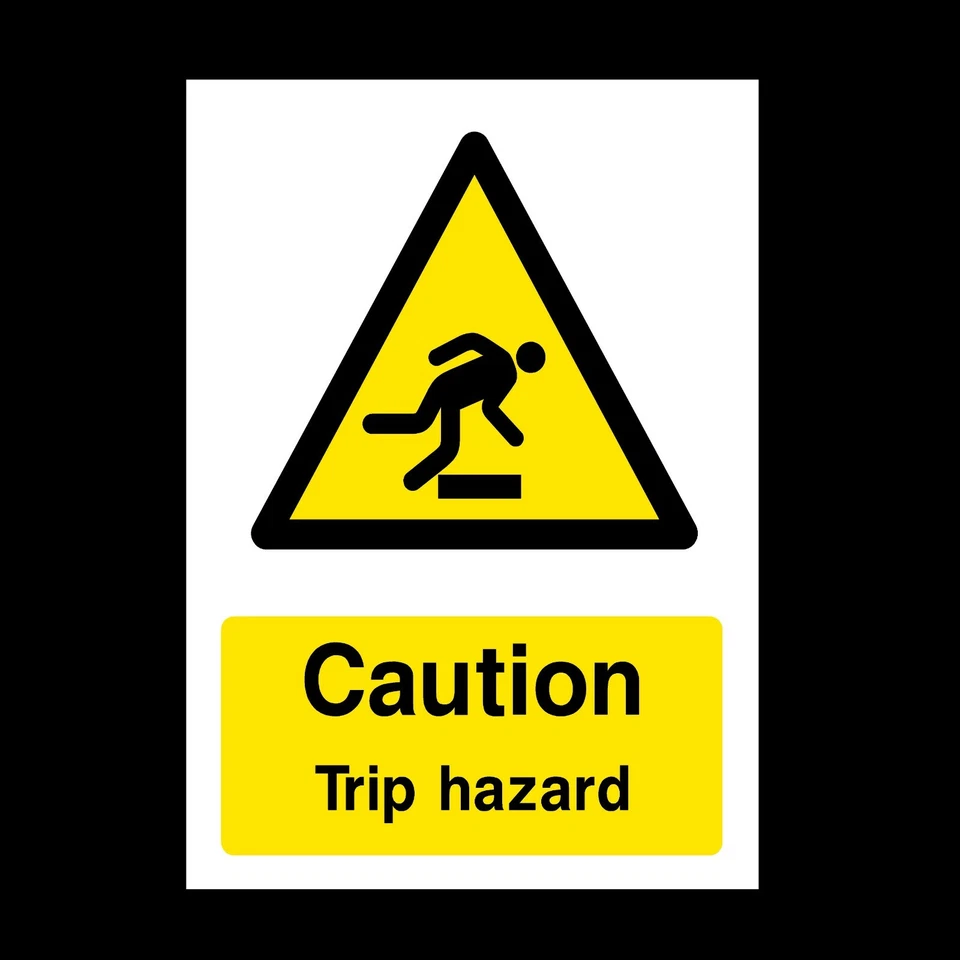 HEALTH&SAFETYDIRECT Caution Trip Hazard - Rigid Plastic Sign OR Sticker - All Sizes A5 A4 (WG53)