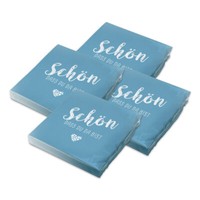 Itenga 80X Servietten SchöN Dass Du Da Bist Blau Nordic Blue Hochzeit Geburtstag